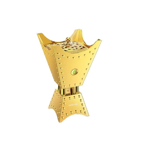 Green Lion Traditional Bakhour Gold - مبخرة الكترونية مع سبيكر للقران الكريم من كرين