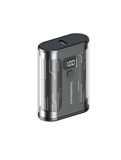POWEROLOGY CRYSTALLINE SERIES POWERBANK 10000MAH PD 20W - باوربنك 10000 ملي امبير 20 واط مع شاشة رقمية من باورولوجي