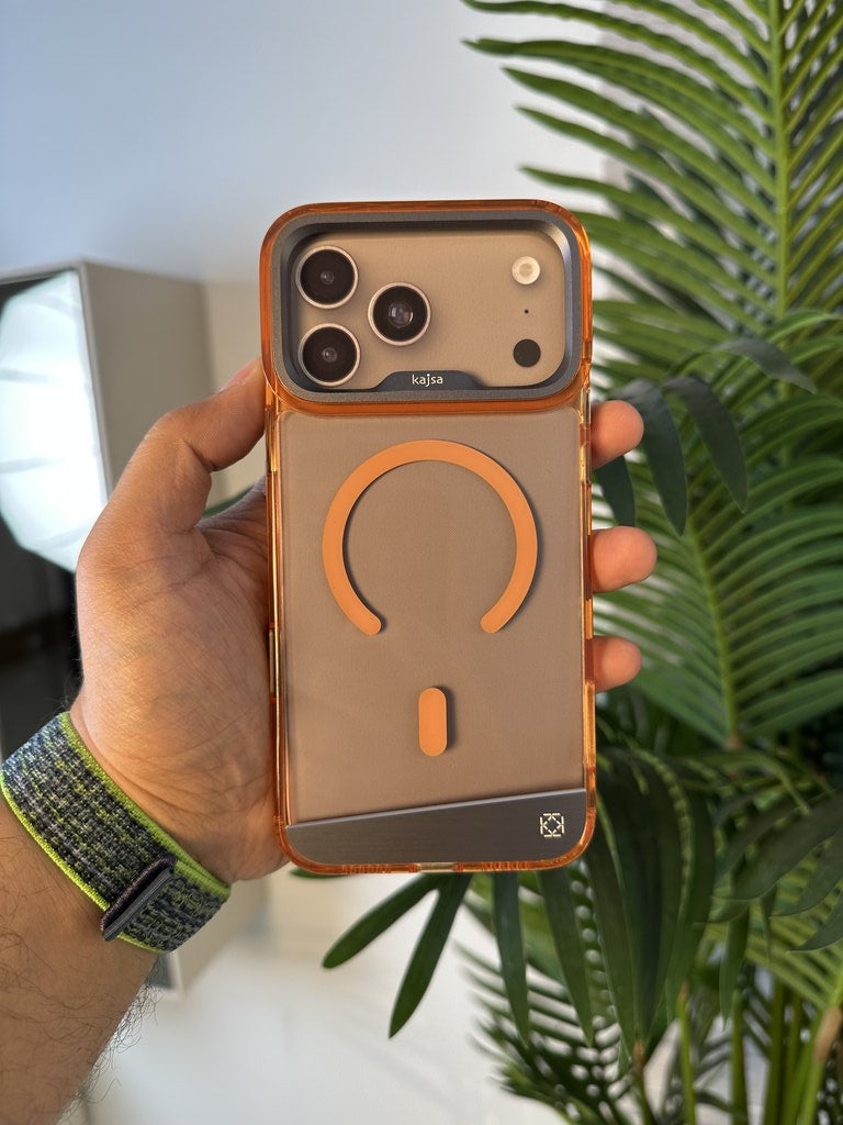 KAJSA CASE FOR IPHONE 17 PRO MAX ORANGE - كفر ايفون 17 برو ماكس ماك سيف من كاجسا برتقالي