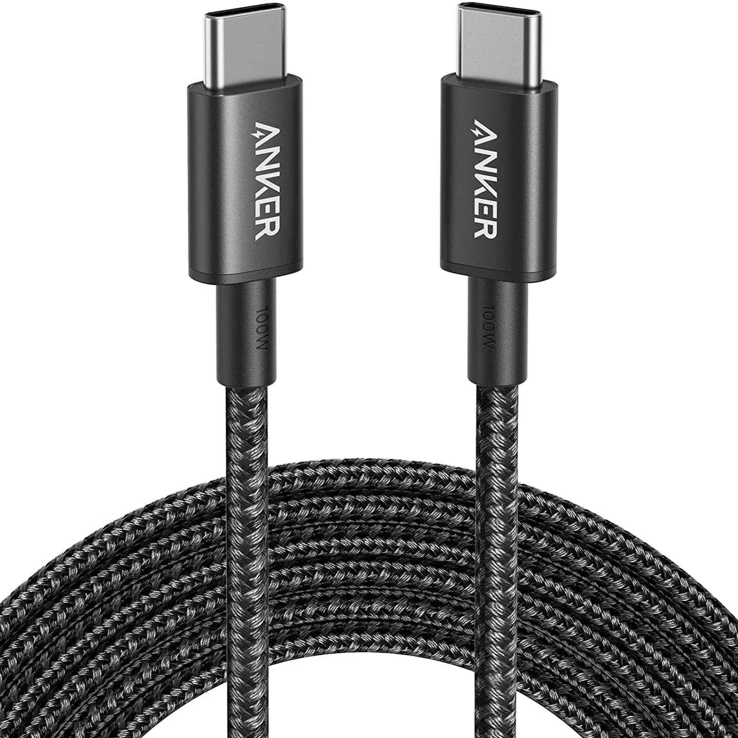 Anker 333 USB-C to USB-C Cable 100W Braided Black - كيبل تايب سي تايب سي 100 واط 1متر من انكر اسود
