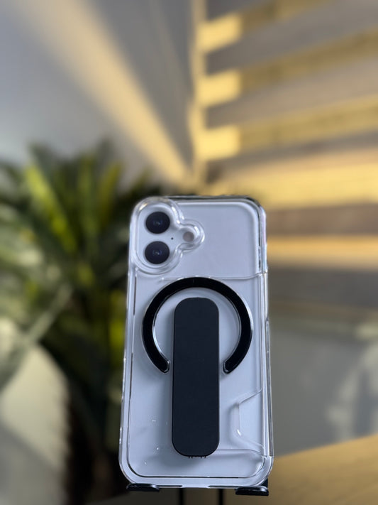 TADAGEE CLEAR CASE WITH GRIP FOR IPHONE 17 BLACK - كفر ايفون 17 العادي اسود