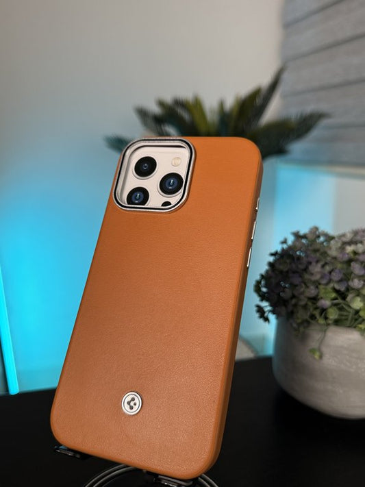 PREMUAM CASE FOR IPHONE 16 PRO MAX BROWN - كفر للايفون 16 برو ماكس جوزي