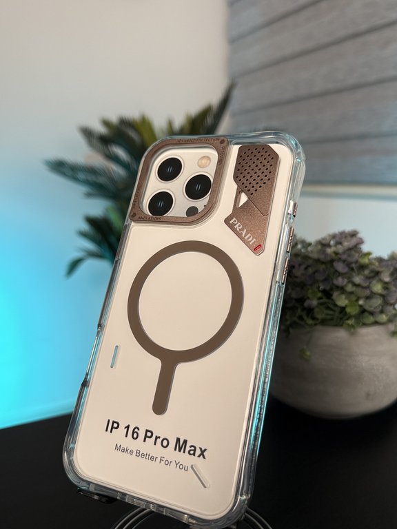 PRADI CASE FOR IPHONE 16 PRO MAX BROWN - كفر ايفون 16 برو ماكس ماك سيف جوزي