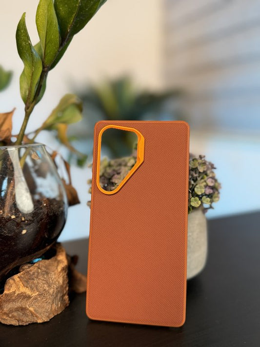 VEGAN LEATHER CASE FOR SAMSUNG S25 ULTRA RED - كفر سامسونج اس 25 الترا جلد احمر