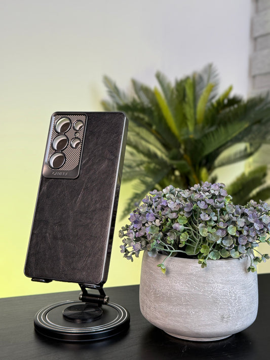 LY42  CASE FOR SAMSUNG S25 ULTRA BLACK- كفر جلد للسامسونك اس 25 الترا اسود