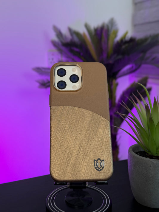 RV88 CASE FOR IPHONE 16 PRO MAX BROWN- كفر جلد جوزي للايفون 16 برو ماكس
