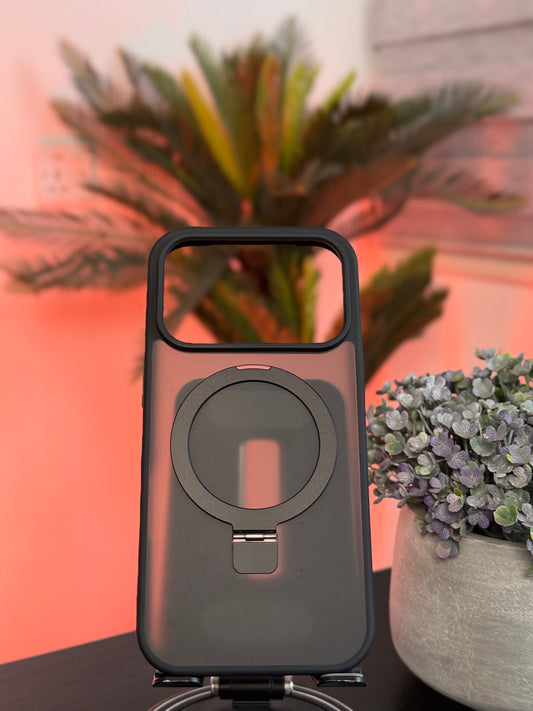 IPHONE 17 PRO MAGNETIC RING STAND MATTE SHOCKPROOF CASE- كفر ماك سيف مع حلقة للايفون 17 برو