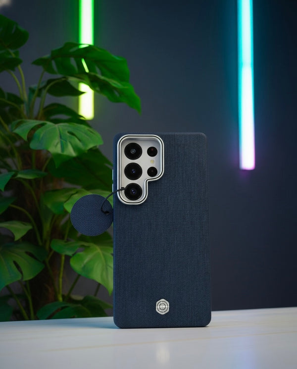 RV79 CASE FOR SAMSUNG S25 ULTRA BLUE  - كفر قماش للسامسونك اس 25 الترا ازرق