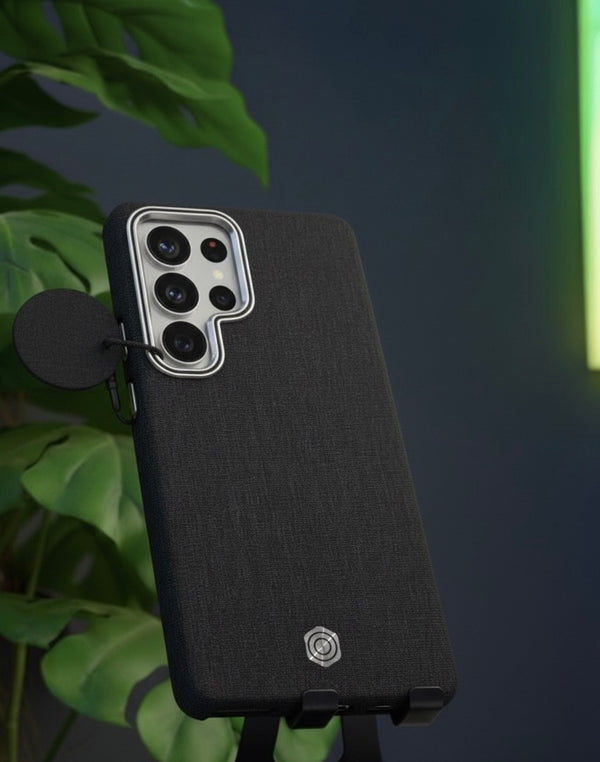 RV79 CASE FOR SAMSUNG S25 ULTRA BLACK  - كفر قماش اسود للسامسونك اس 25 الترا