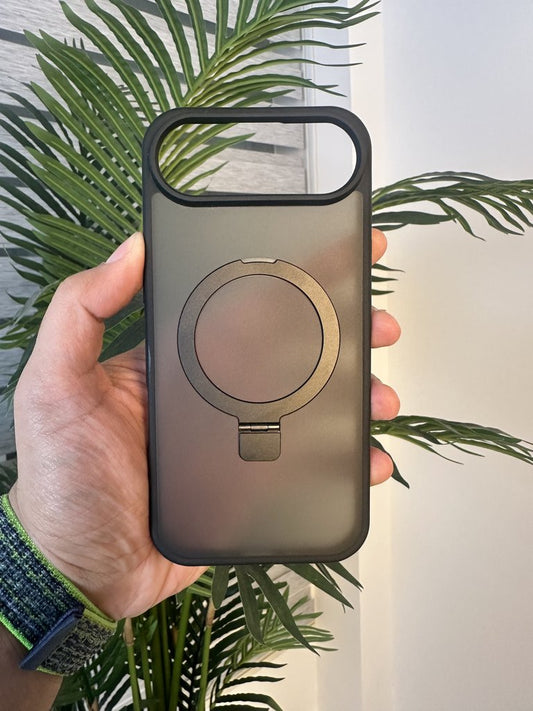 IPHONE 17 AIR MAGNETIC RING STAND MATTE SHOCKPROOF CASE - كفر ايفون 17 اير مع ستاند