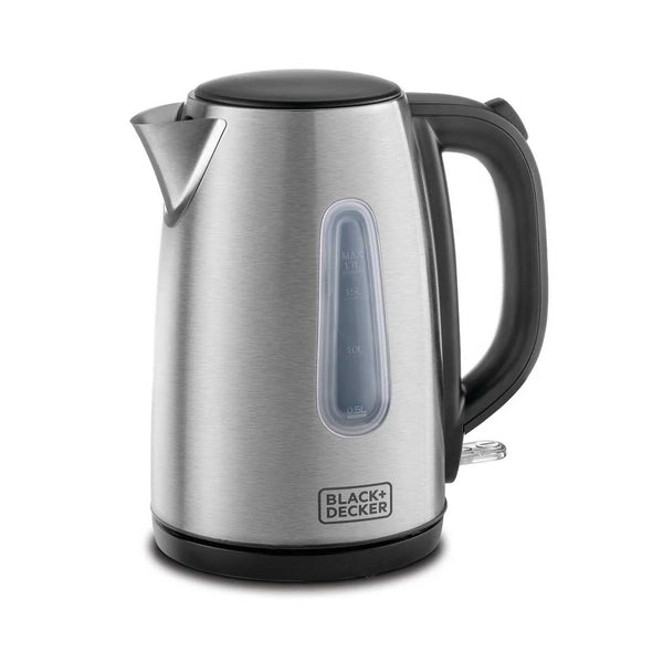 Black&Decker JC450-B5 STAINLESS STEEL KETTLE silver/black - غلاية كهربائية ستانلس ستيل بسعة 1.7 لتر وبقدرة 2000 واط من بلاك اند ديكر فضي/اسود