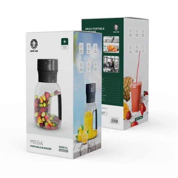 GREEN LION MEGA PORTABLE BLENDER 1000ML 70W - BLACK - خلاط كهربائي محمول 1000 مل 70 واط من كرين