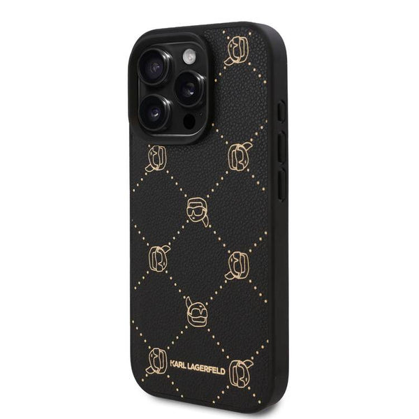 Karl Lagerfeld PU Hard Case with Karl Head For iPhone 16 Pro Max Black - كفر للايفون 16 برو ماكس من كارل لاغرفيلد اسود