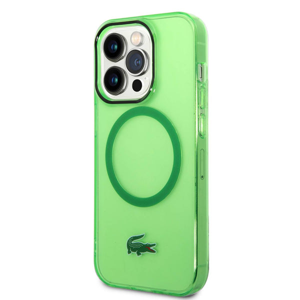 Lacoste HC Magsafe Transparent Case for iPhone 15 Pro Max Green - كفر ماك سيف للايفون 15 برو ماكس من لاكوست