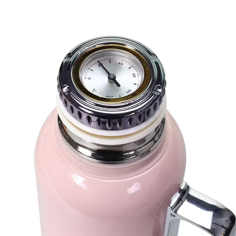 LePresso ThermoSense Stainless Steel Insulated Bottle with Temperature Gauge Pink - مطارة حرارية من الستانلس ستيل مع مؤشر حرارة 850 مل من ليبريسو وردي