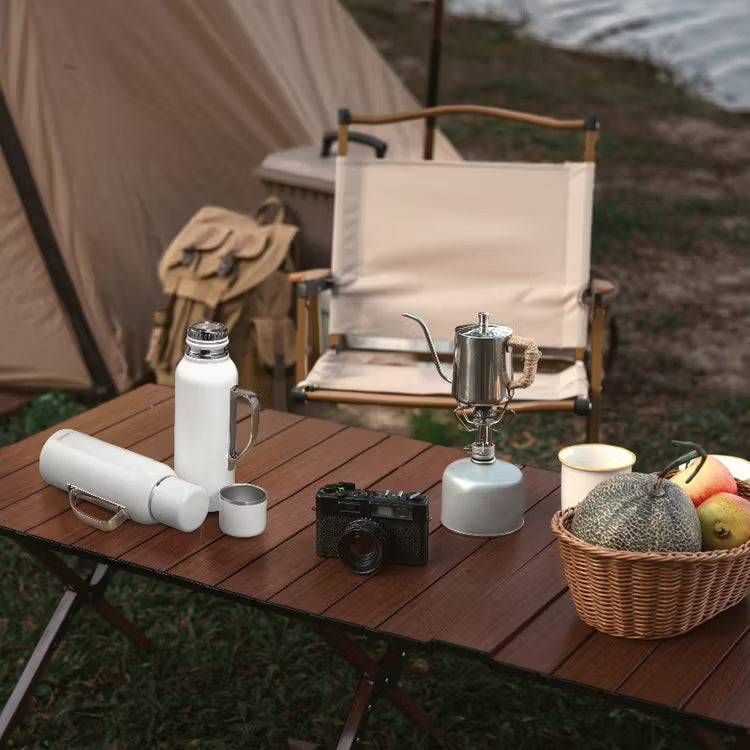 LePresso ThermoSense Stainless Steel Insulated Bottle with Temperature Gauge White - مطارة حرارية من الستانلس ستيل مع مؤشر حرارة 850 مل من ليبريسو ابيض