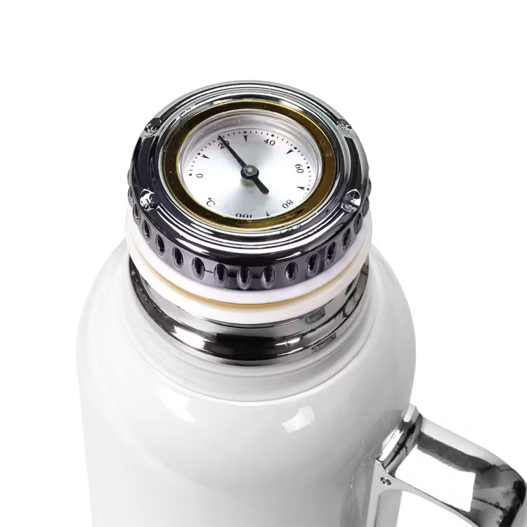 LePresso ThermoSense Stainless Steel Insulated Bottle with Temperature Gauge White - مطارة حرارية من الستانلس ستيل مع مؤشر حرارة 850 مل من ليبريسو ابيض