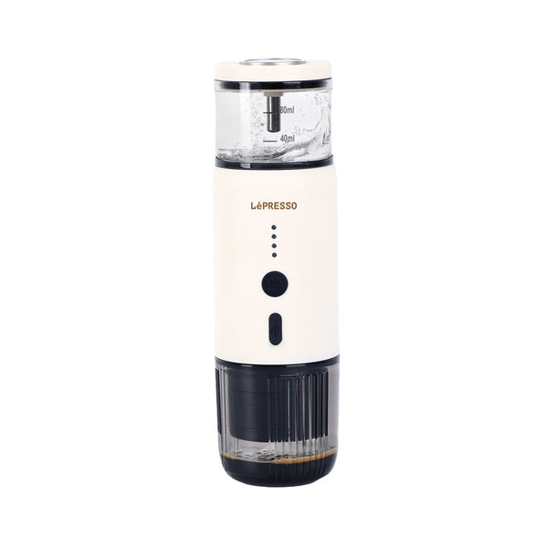LePresso Portable Espresso Machine With Thermal Meter White - ماكنة تحضير الاسبريسو 135 واط مزودة بمقياس حرارة من ليبريسو ابيض