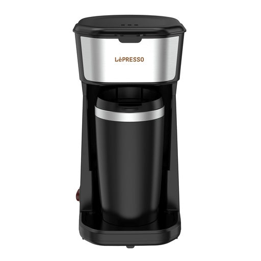 LePresso Coffee Maker with Travelling Mug 450W Black - ماكنة تحضير القهوة مع كوب متنقل بقدرة 450 واط من ليبريسو