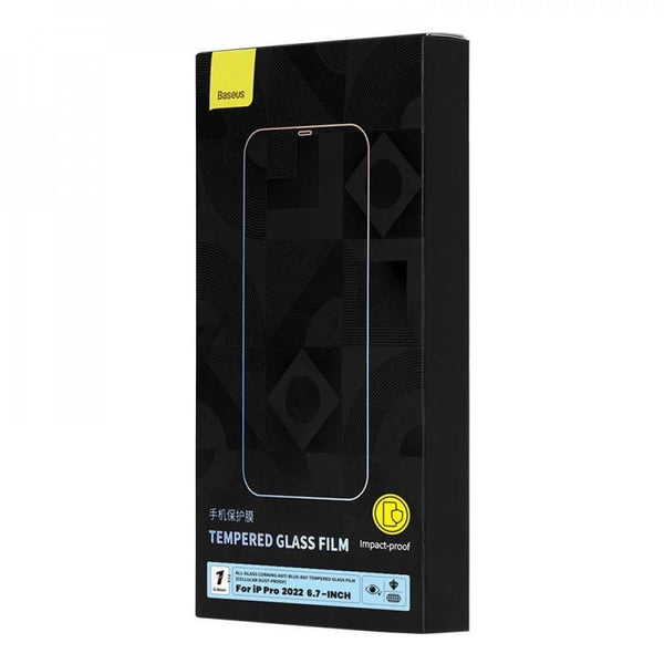 BASEUS TEMPERED GLASS 3D FILM FOR IP 14 PRO MAX - لاصق شاشة شفاف للايفون 14 برو ماكس من باسيوس