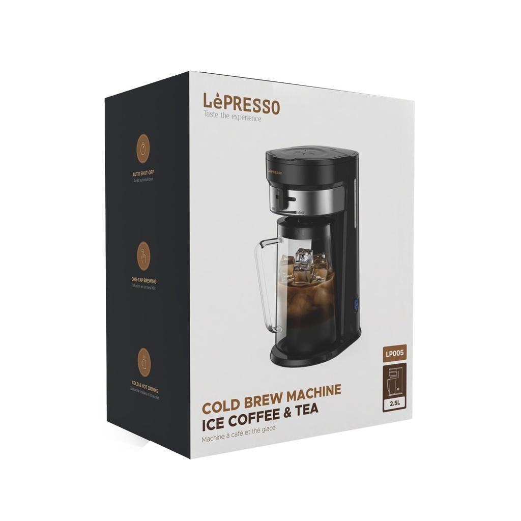 LePresso Ice Coffee Maker 2.5L Jar 750W Black - ماكنة تحضير المشروبات الباردة والساخنة سعة 2.5 لتر وقوة 750 واط من ليبريسو