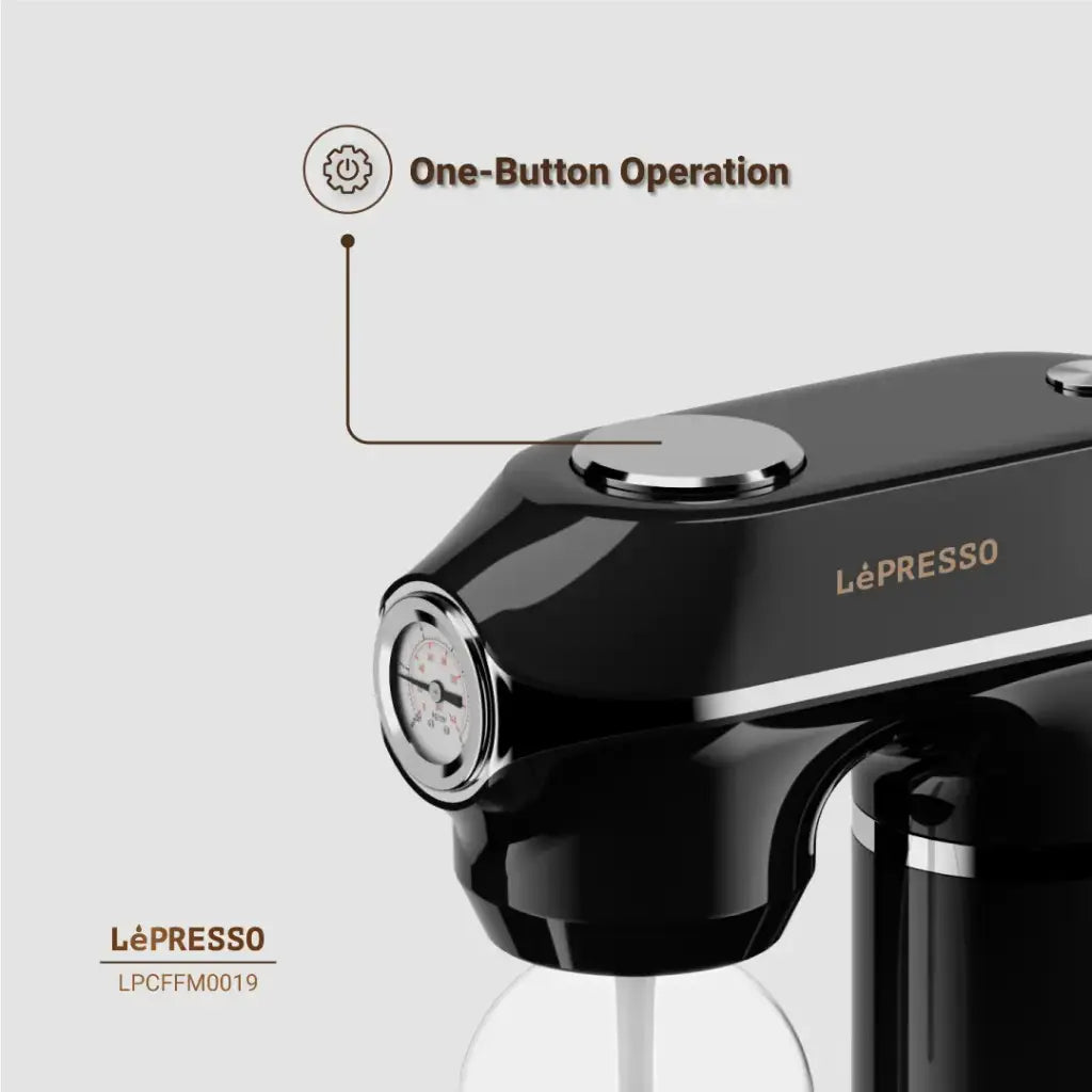 Lepresso Sparkling Water Maker 1L with Pressure Meter - ماكنة صنع المياه الغازية سعة 1 لتر مع مقياس ضغط من ليبريسو (المنتج لايحتوي على قنينة غاز)