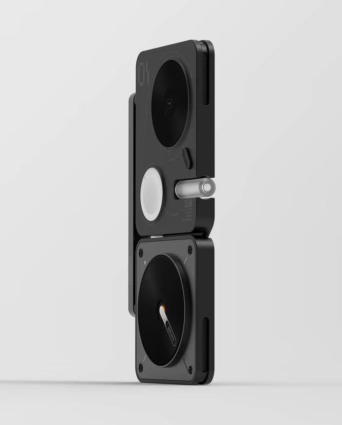 AULUMU M01 FOLDABLE MAGNETIC WIRELESS FAST CHARGER 4IN1 BLACK - شاحن ماك سيف لاسلكي 4 في 1 من اولومو اسود