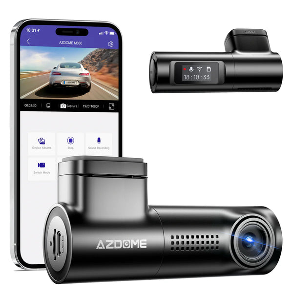 Azdome DashCam M330 1 Channel 1080P - كاميرا سيارة امامية بدقة 1080P من ازدوم