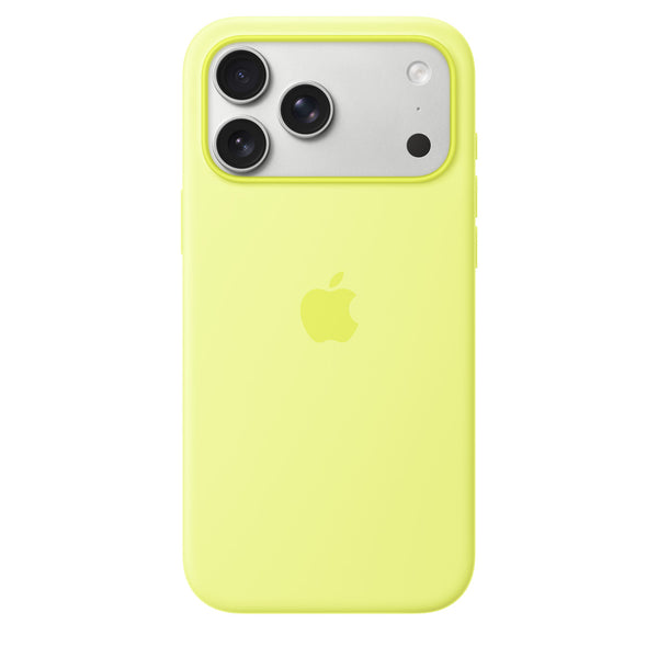 iPhone 17 Pro Max Silicone Case with MagSafe Neon Yellow - كفر ايفون 17 برو ماكس سيليكون ماك سيف من ابل اصفر
