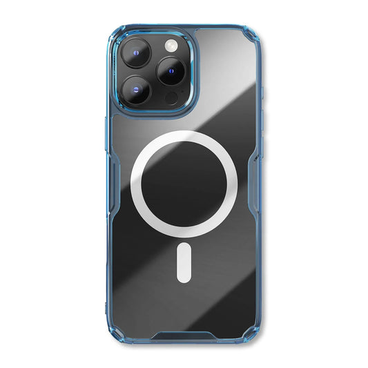 Nillkin Nature TPU Pro Magnetic Case for Apple iPhone 16 Pro Max Blue - كفر شفاف ماك سيف للايفون 16 برو ماكس من نيلكين ازرق