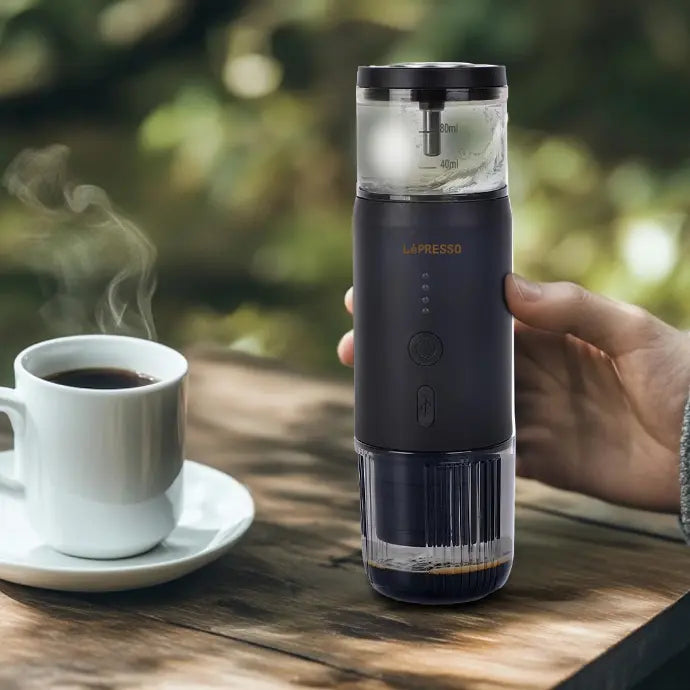 LePresso Portable Espresso Machine With Thermal Meter Black - ماكنة تحضير الاسبريسو المحمولة مع مقياس حرارة من ليبريسو اسود