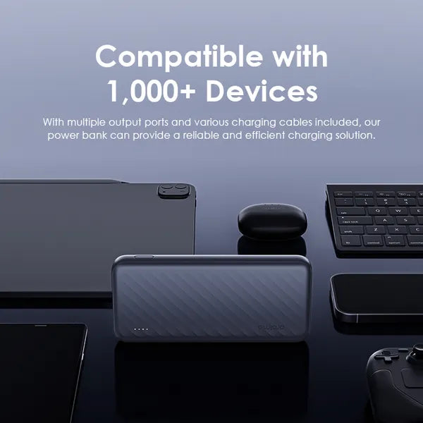Oraimo Slice Link Pro 10000mAh 22.5W Power Bank - باوربنك 10000 ملي امبير 22.5 واط بثلاثة كابلات شحن مدمجة من اورايمو