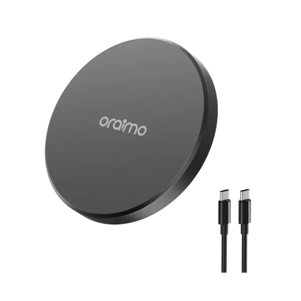 Oraimo PowerDock 15W Magnetic Wireless Charging Pad- قاعدة شحن لاسلكي مغناطيسية باور دوك بقدرة 15 واط من اورايمو
