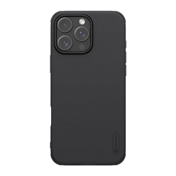 Nillkin Super Frosted Shield Pro for Apple iPhone 16 Pro Max (Without Logo cutout) Black - كفر للايفون 16 برو ماكس من نيلكين اسود