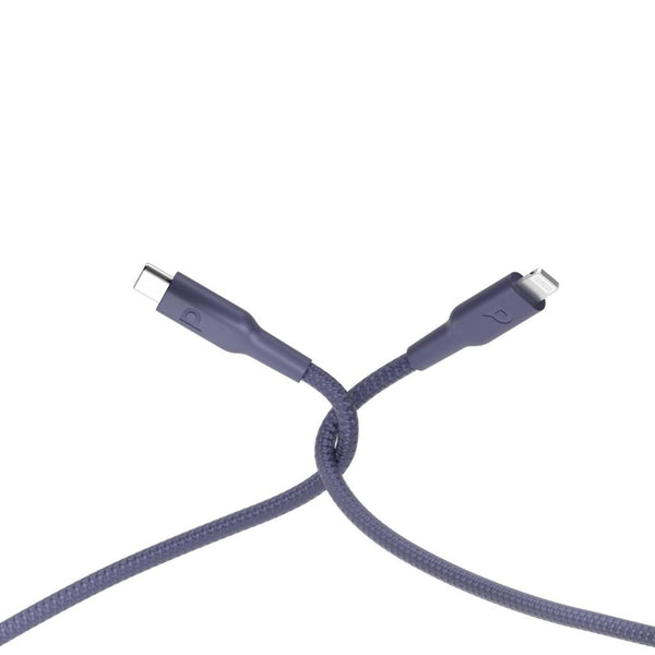 Powerology New Braided Type-C to Lightning Cable 1.2M PD 60W Purple - كيبل تايب سي لايتننغ 60 واط من باورولوجي 1.2 متر بنفسجي