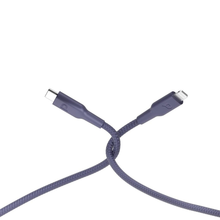 Powerology New Braided Type-C to Lightning Cable 1.2M PD 60W Purple - كيبل تايب سي لايتننغ 60 واط من باورولوجي 1.2 متر بنفسجي