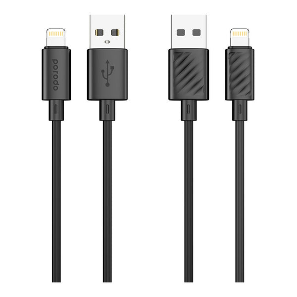 Porodo Blue 3A PD USB A  to Lightning PVC Cable 1.2M - كيبل لايتننغ من بورودو