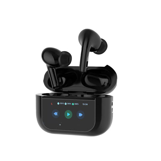 Porodo Blue Airpods Pro2 with Screen Black - سماعات بلوتوث مع شاشة من بورودو اسود