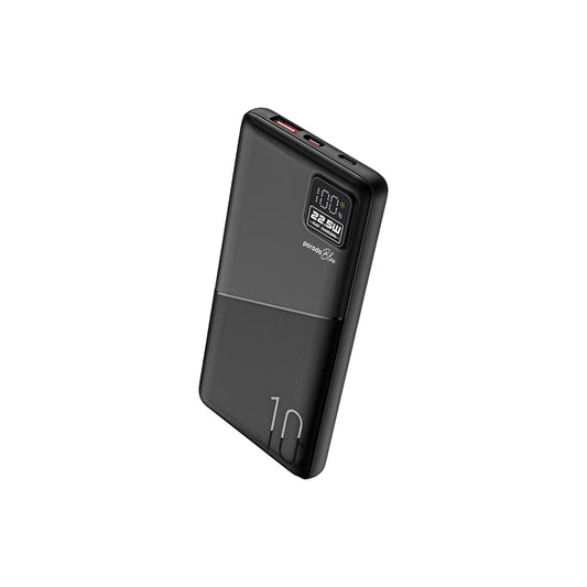 Porodo Blue 10000mAh  Powerbank Type-C USB A and Micro with Digital Display Black - باوربنك 10000 ملي امبير 22.5 واط من بورودو اسود