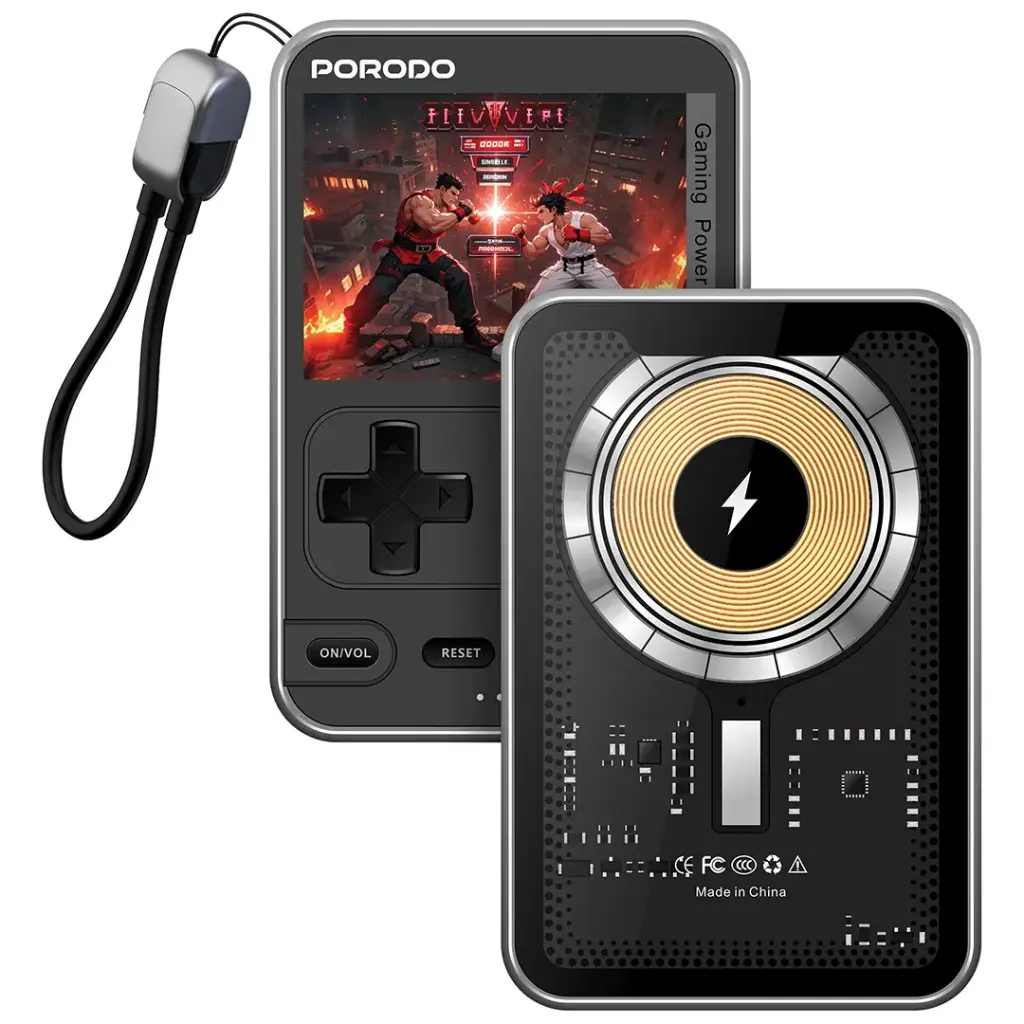Porodo Gaming Arcadevolt 5000mAh MagSafe POWERBANK Black - باوربنك ماك سيف للالعاب 5000 ملي امبير من بورودو