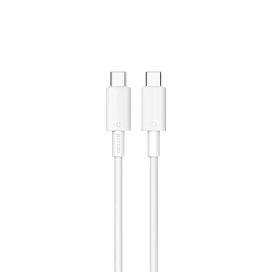 Porodo Type-C to C PVC Cable  1.2m White - كيبل تايب سي تايب سي 60 واط من بورودو