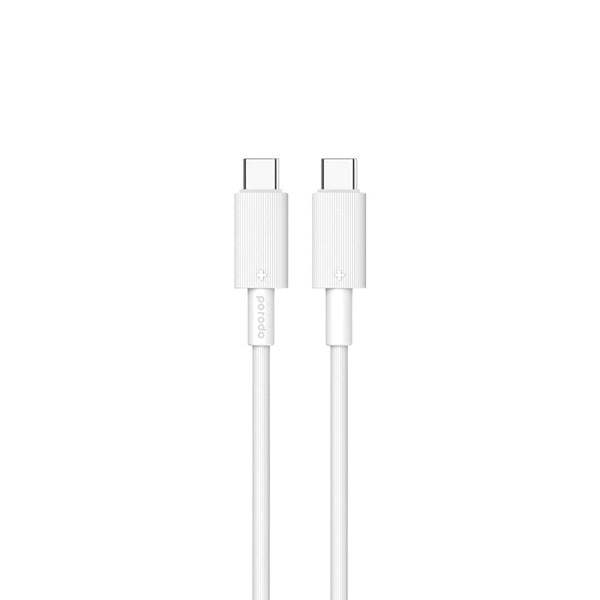 Porodo Type-C to C PVC Cable  1.2m White - كيبل تايب سي تايب سي 60 واط من بورودو