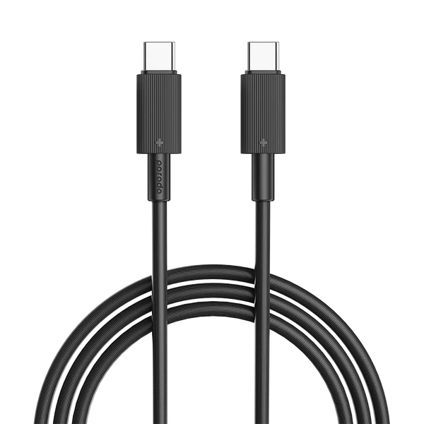 Porodo Type-C to C PVC Cable 3m Black - كيبل تايب سي تايب سي 60 واط  3 متر من بورودو اسود
