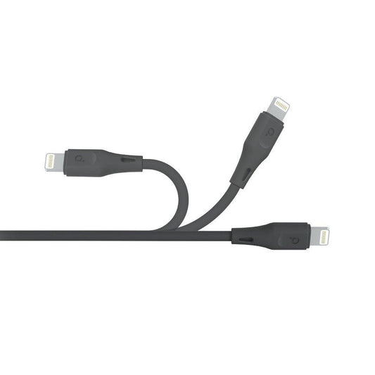 Porodo PVC 3 in 1 Lightning Cable ( 0.6m / 1.2m / 1.8m ) 2.4A Black - كيبل ايفون 3 في 1 من بورودو