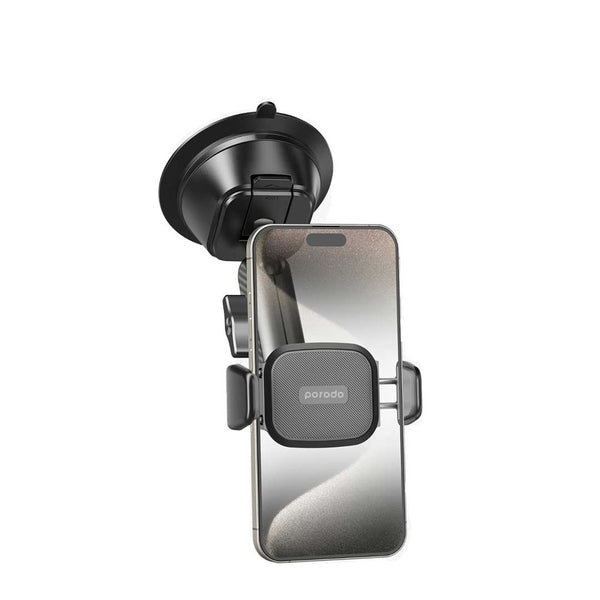 Porodo Cradle Suction Cup Non-Gel Pad phone Mount - ستاند سيارة من بورودو