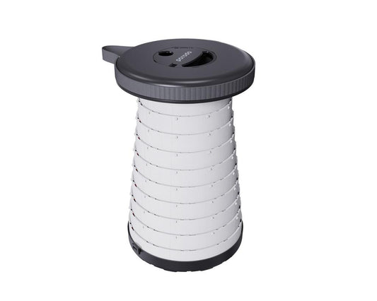 Porodo Camping Telescopic LED (White/Yellow) Stool Black -مقعد تخييم قابل للطي بإضاءة LED من بورودو اسود