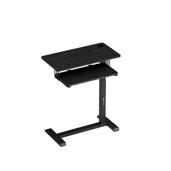 Porodo Height Adjustable Side Desk with Keyboard Tray Black - طاولة جانبيه بارتفاع قابل للتعديل مع صينية لوحة المفاتيح من بورودو