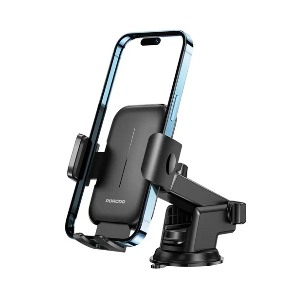 Porodo Universal Phone Stand Adjustable Clamp Car Phone Black - ستاند سيارة من بورودو اسود