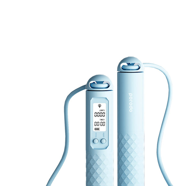 Porodo Jump Skip Rope With Counter BLUE - حبل القفز الذكي من بورودو ازرق