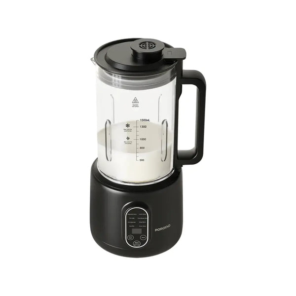 Porodo Lifetsyle 600W Auto Hot and Cold Drink Maker 1500ml with Digital Display Black - خلاط للمشروبات الساخنة والباردة 1500 مل 600 واط بورودو